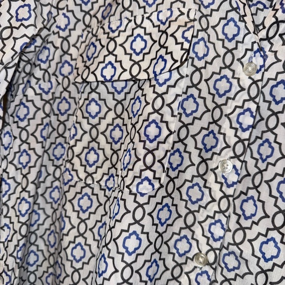 Express Blue Patterned Blouse - Picture 4 of 4